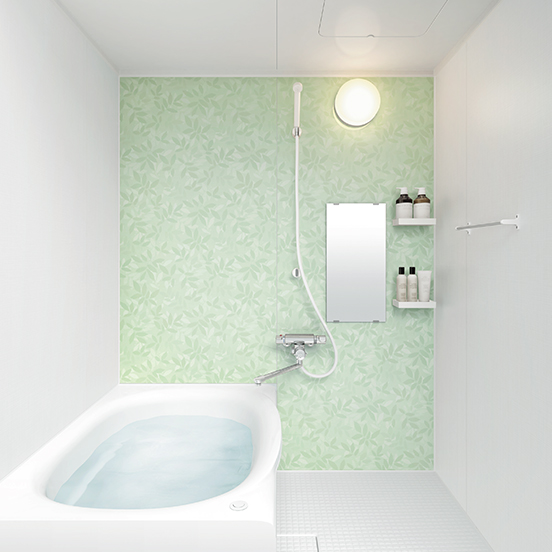 「人造大理石浴槽」で上質な輝きが特長のバスルーム
